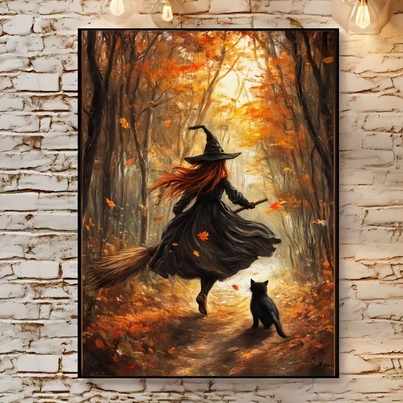 Retro Alloween Autumn Witch On - Home Decor Theme review and price