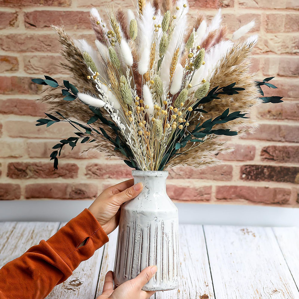 100pcs Dried Pampas Grass Bouq - Pampas Grass Decor review and price