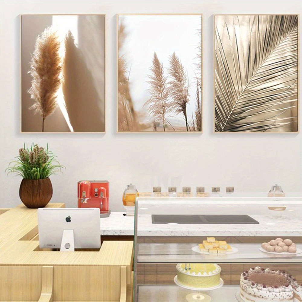 2D Flat 3pcs Unframed Set Prem - Pampas Grass Decor review and price